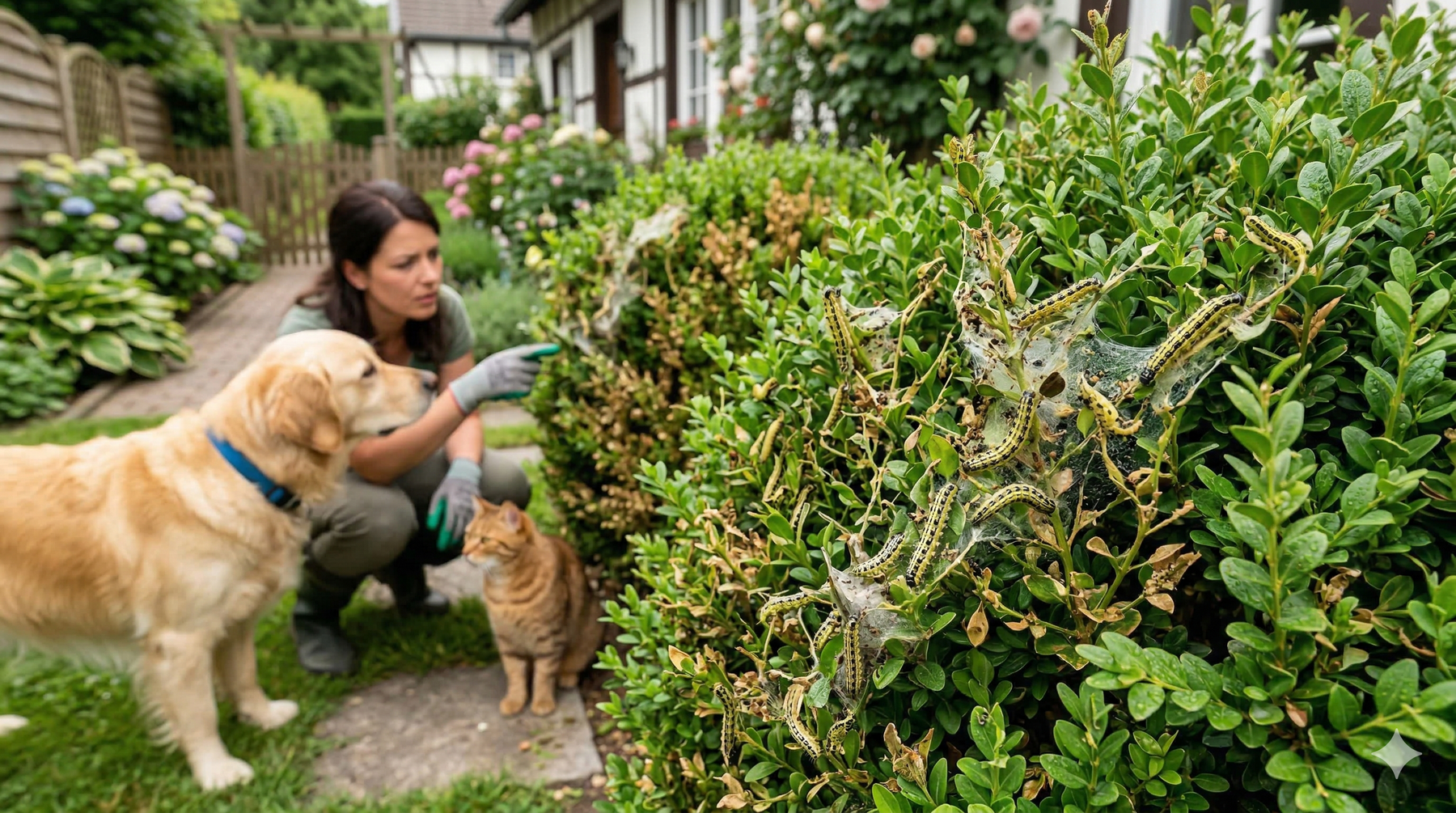 Giftige buxusmot: gevaar voor mens, hond en kat?