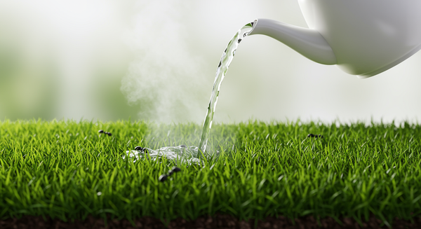 Bestrijd mieren in het gazon met heet water