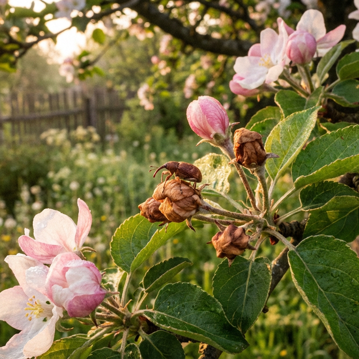 Foto's van appelbloesemplukkers: Identificeer op betrouwbare wijze de plaag en de schade