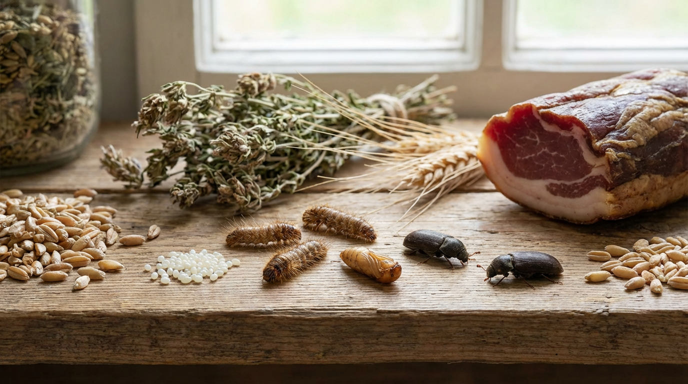 Bacon Beetle Life Cycle: Alle stadia van ei tot kever