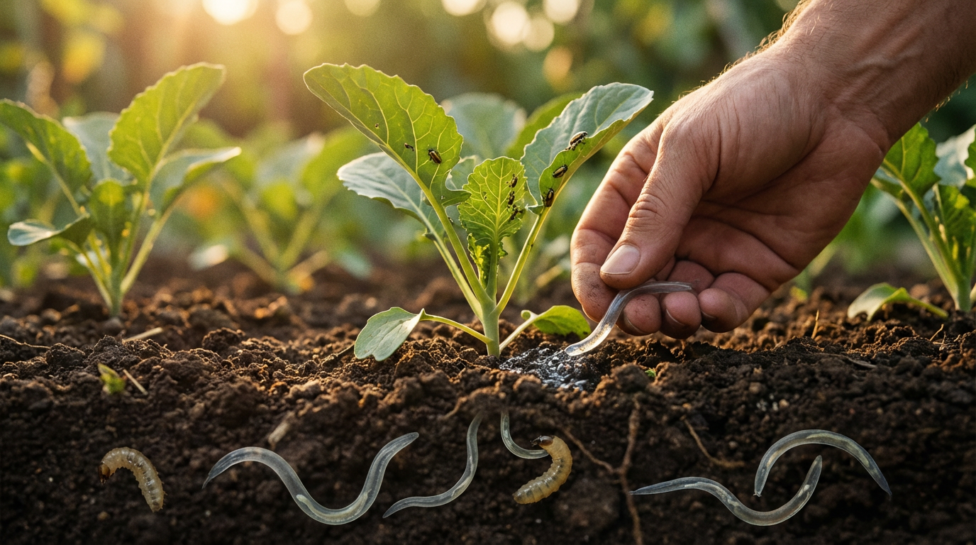 Nematoden tegen aardvlooien: biologische bestrijding van de larven