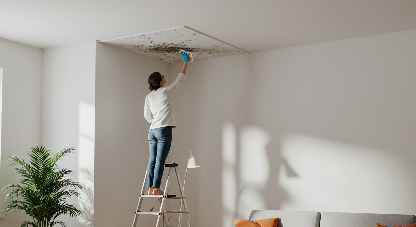 Schimmel op het plafond: oorzaken en eliminatie