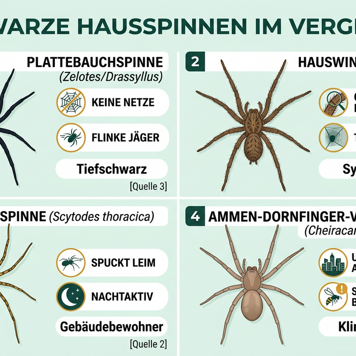 Zwarte spin in huis: herkennen, bepalen en correct handelen