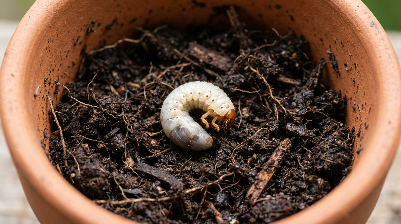 Engerlingen in bloempotten: planten herkennen, bestrijden en redden