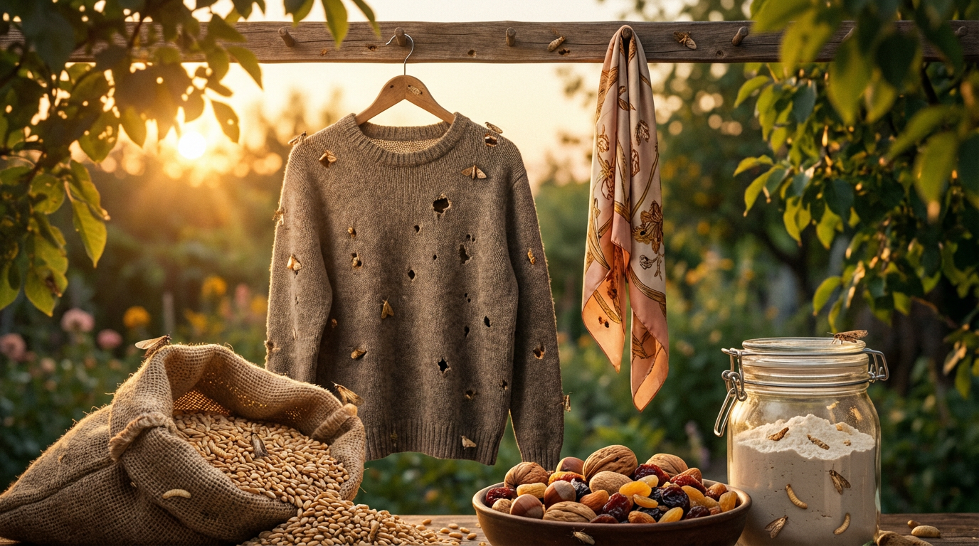 Wat eten motten? Het dieet van kleding en voedselmotten