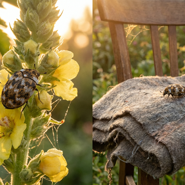 Wolbladige bloemkever Tapijtkever Verschil: de exacte bepaling
