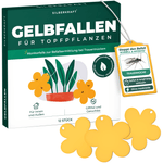 Gelbfalle Gelbtafeln Gelbsticker 12 Stück gegen Fruchtfliegen, Trauermücken, uvm. - Silberkraft