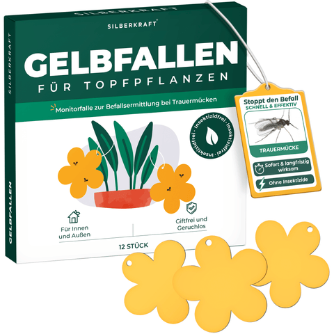 Gele val gele panelen gele stickers 12 stuks tegen fruitvliegjes, muggen en nog veel meer.