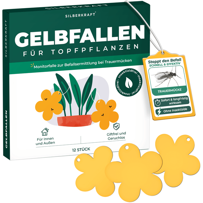 Gele val gele panelen gele stickers 12 stuks tegen fruitvliegjes, muggen en nog veel meer.