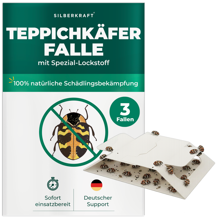 Teppichkäferfalle mit Spezial-Lockstoff - Silberkraft