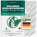 Zakje met een product getiteld Parasitaire Wespen Tegen Witte Vliegen. Een witte vlieg zit op een blad.