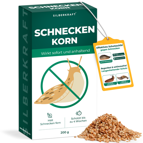 Silberkraft slakkenkorrels 200g – effectieve bescherming tegen slakken, werkt direct en gaat tot 4 weken mee. Korrels voor het afweren van slakken in de tuin, perken en verhoogde bedden.