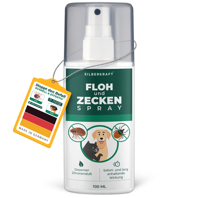 Floh- & Zeckenspray für Hunde und Katzen - Silberkraft