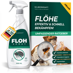 Vlooienspray voor huisdieren - productfles met kat en hond, indicatie voor snelle en effectieve vlooienbestrijding