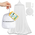 Klamboe met zelfklevende haken - Witte klamboe met accessoires voor eenvoudige installatie. Inclusief zelfklevende haken en schroefhaken voor flexibele bevestiging. Perfect voor bescherming tegen muggen in slaapkamers, op reis of buitenshuis.