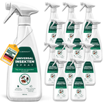 Twaalf flessen Silberkraft universele insectenspray met onmiddellijke en langdurige werking tegen vliegende en kruipende insecten. Bevat een subtiele citroengeur, is op waterbasis en vrij van permethrine. Gemaakt in Duitsland van gerecycled plastic voor duurzame insectenbescherming.