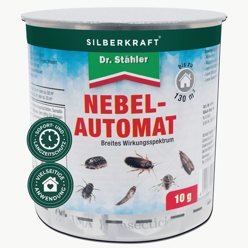Silberkraft Nebelautomat 10g Fogger zur effektiven Insektenbekämpfung in Wohnräumen gegen Ungeziefer mit Langzeitwirkung