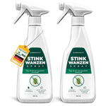 Meerdere weergaven van de Silberkraft Stink Bug Spray-fles om het product vanuit verschillende perspectieven te laten zien.