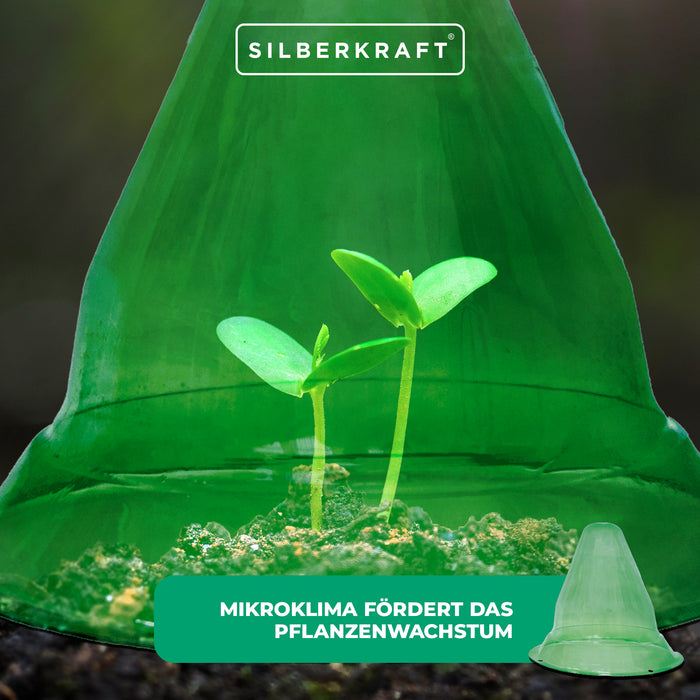 Pflanzenhut für Jung- und kleinere Beetpflanzen: Hochwirksamer Pflanzenschutz gegen Sonne, Frost, Wind, Hagel und Schnecken - Silberkraft