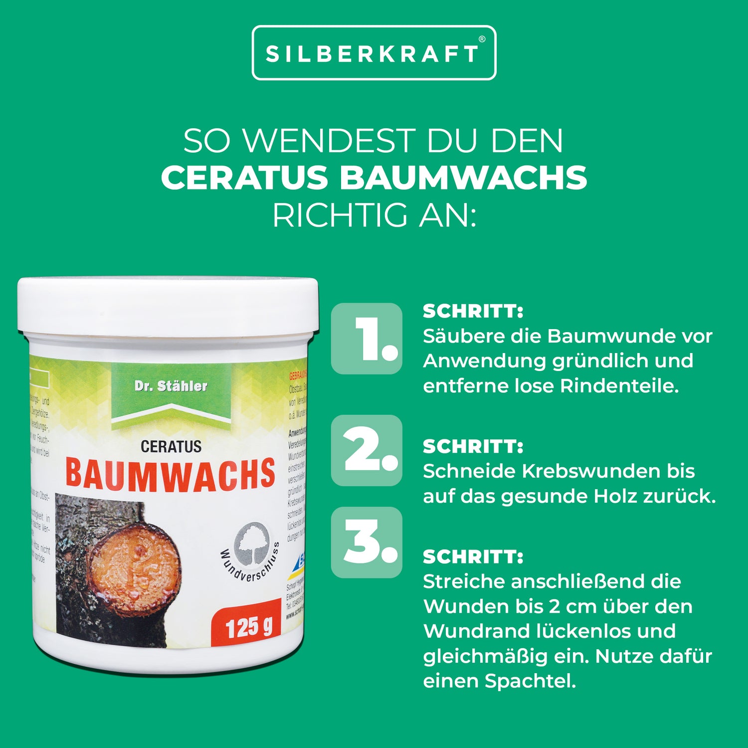 Ceratus Baumwachs: ideales Veredlungs- und Wundverschlussmittel für Obst- und Ziergehölze - Silberkraft