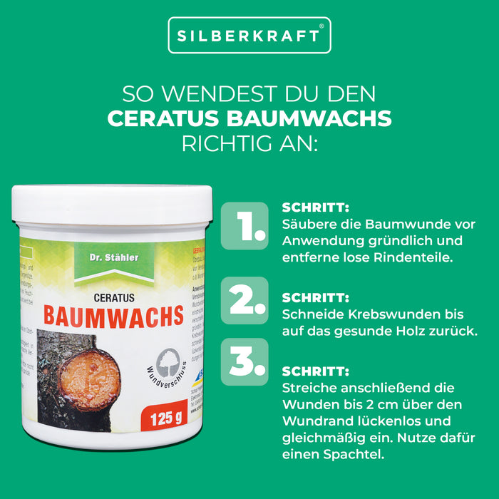 Ceratus Baumwachs: ideales Veredlungs- und Wundverschlussmittel für Obst- und Ziergehölze - Silberkraft