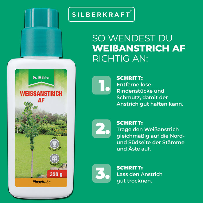 Weißanstrich AF: Effektiver Schutz vor Frost- und Hitzeschäden für Bäume und Sträucher - Silberkraft