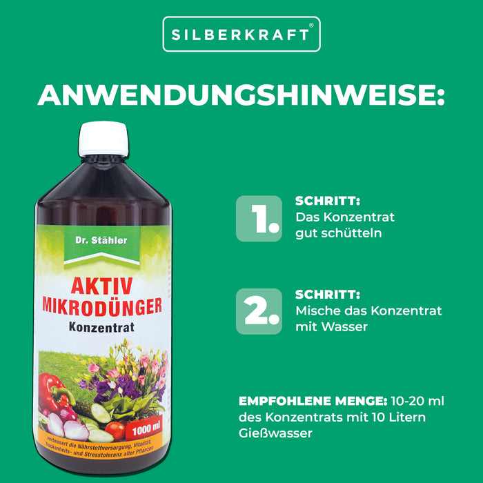 Aktiv Mikrodünger Konzentrat -  Organischer NK-Dünger, flüssig - Silberkraft