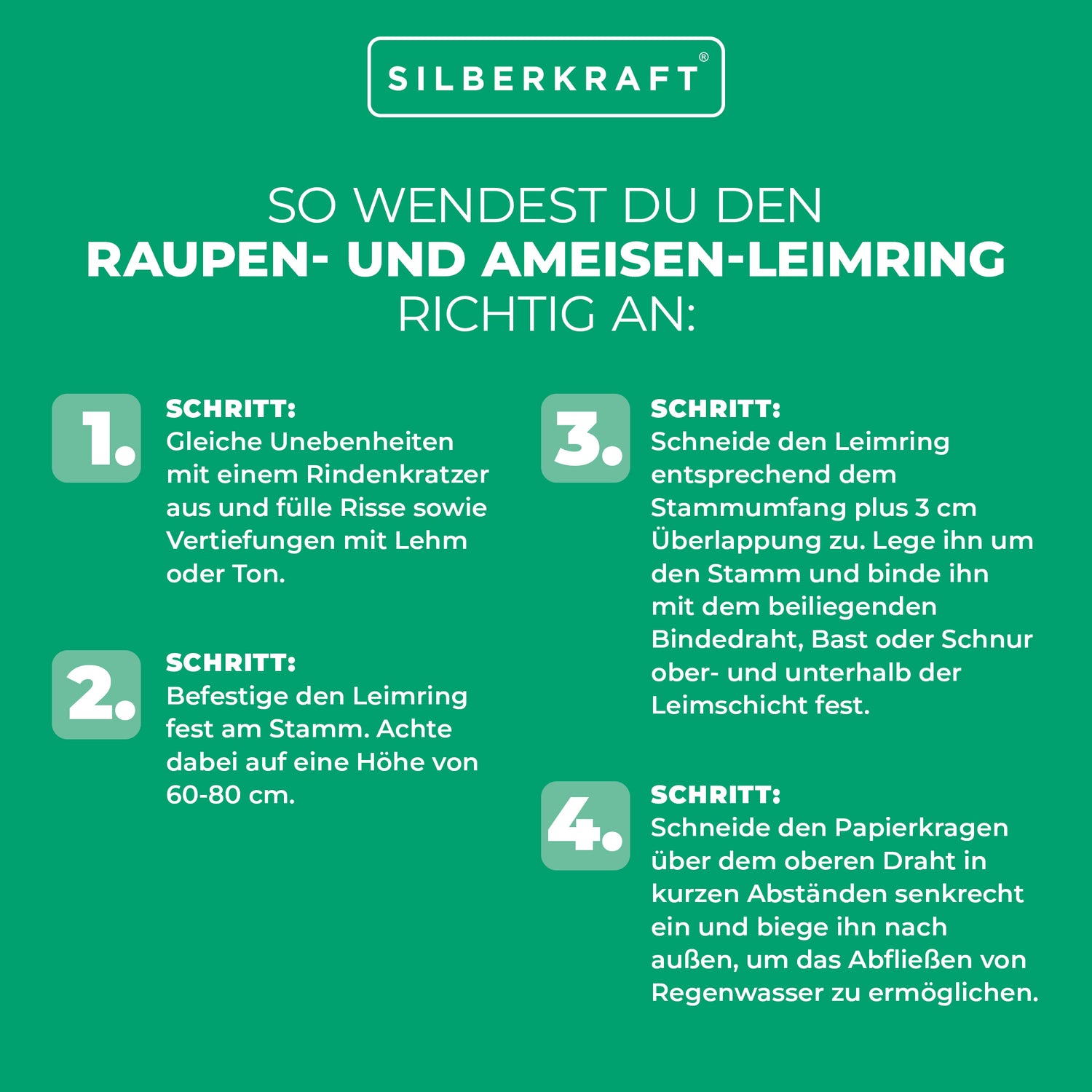 Raupen- und Ameisen-Leimring: Biotechnischer Schutz für Obstbäume - Silberkraft