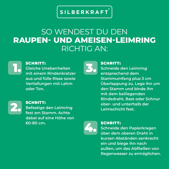 Raupen- und Ameisen-Leimring: Biotechnischer Schutz für Obstbäume - Silberkraft