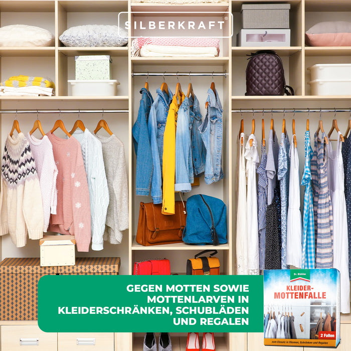 Effektive Kleidermottenfalle: Wirksamer Schutz gegen Kleidermotten in Schränken und Schubläden - Silberkraft