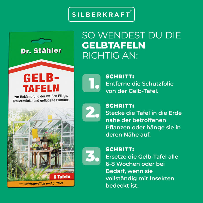 Effectieve gele panelen voor ongediertebestrijding voor kamer- en wintertuinplanten - Silberkraft
