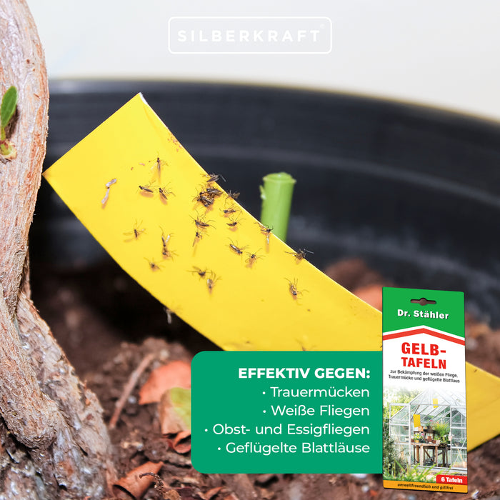 Effectieve gele panelen voor ongediertebestrijding voor kamer- en wintertuinplanten - Silberkraft