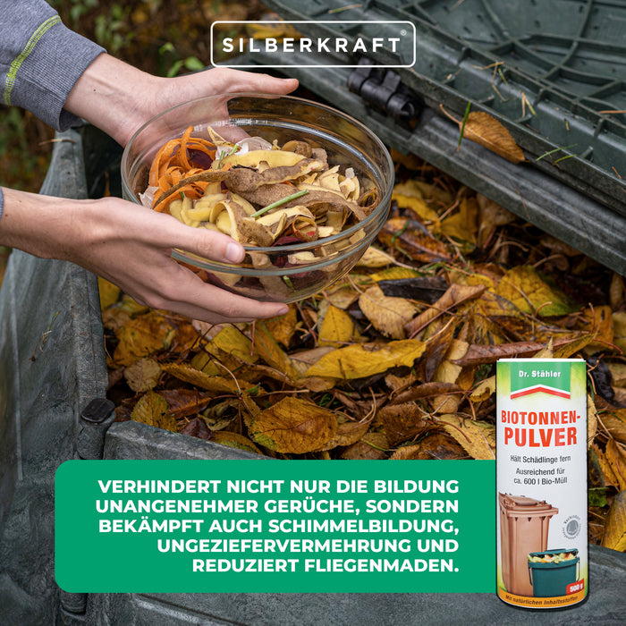 Bio-Tonnenpulver gegen unangenehme Gerüche und Schädlinge - Silberkraft