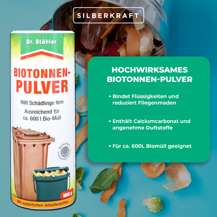 Bio-Tonnenpulver gegen unangenehme Gerüche und Schädlinge - Silberkraft