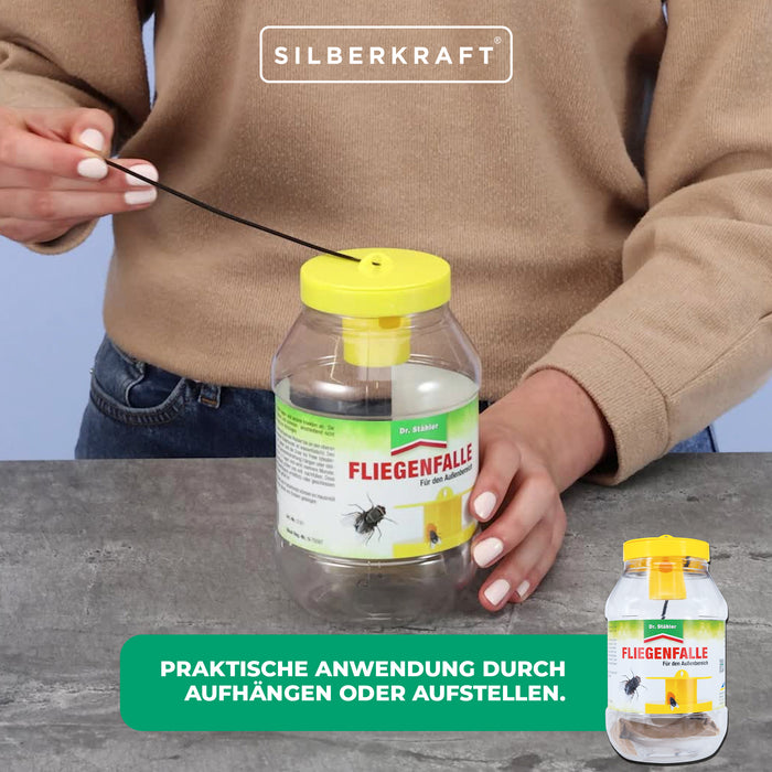Effektive Fliegenabwehr: Hochwirksame Fliegenfalle für Garten und Terrasse - Silberkraft