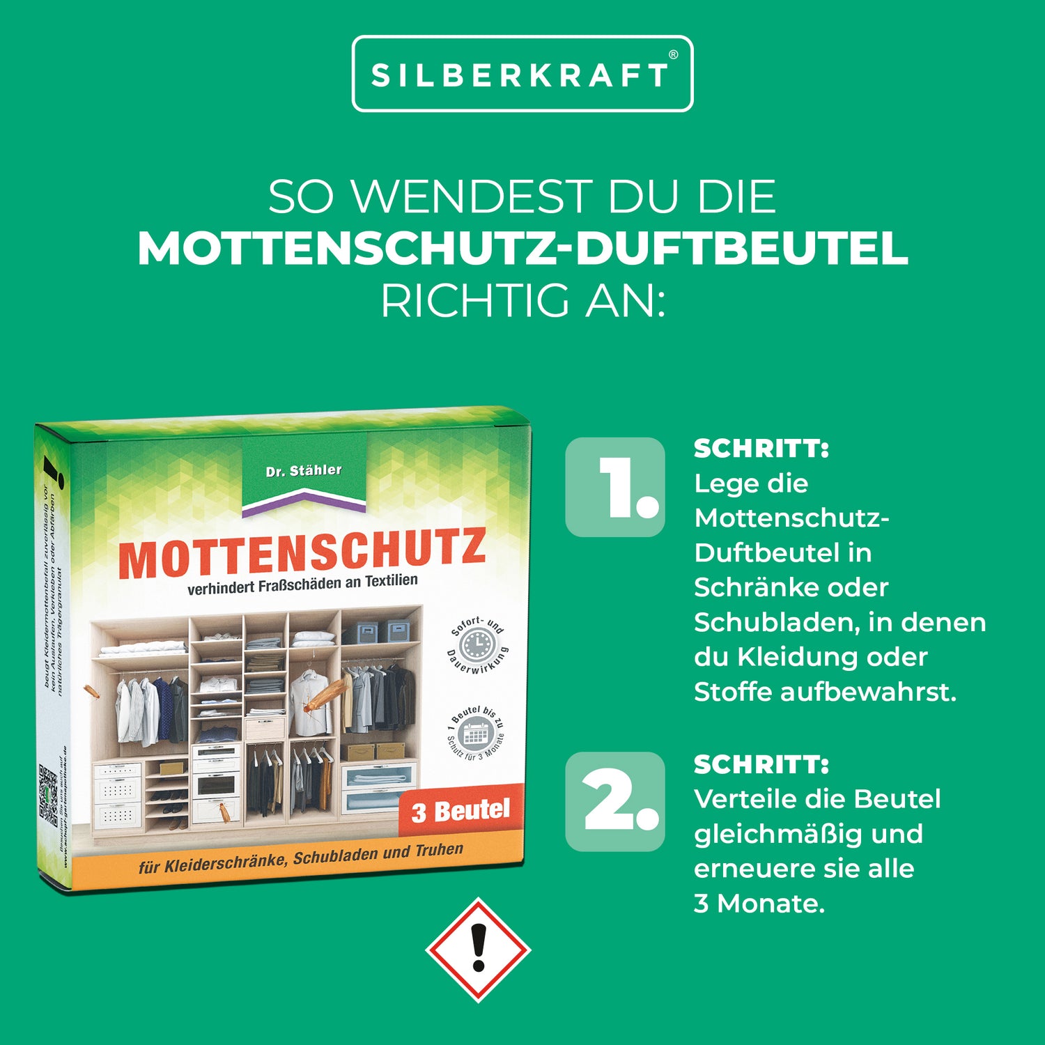 Effektiver Mottenschutz: Duftbeutel gegen Fraßschäden an Kleidung & Textilien - Silberkraft