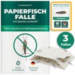 Set van 3 - Silberkraft papieren visvallen met geïntegreerde speciale lokstof ter bestrijding van papieren vissen in het huishouden