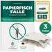 3er Set - Silberkraft Papierfisch Falle mit integriertem Spezial-Lockstoff zur Bekämpfung von Papierfischen im Haushalt