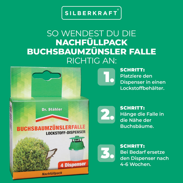 Nachfüllpack Buchsbaumzünsler-Falle: Einfaches und schnelles Nachfüllen - Silberkraft