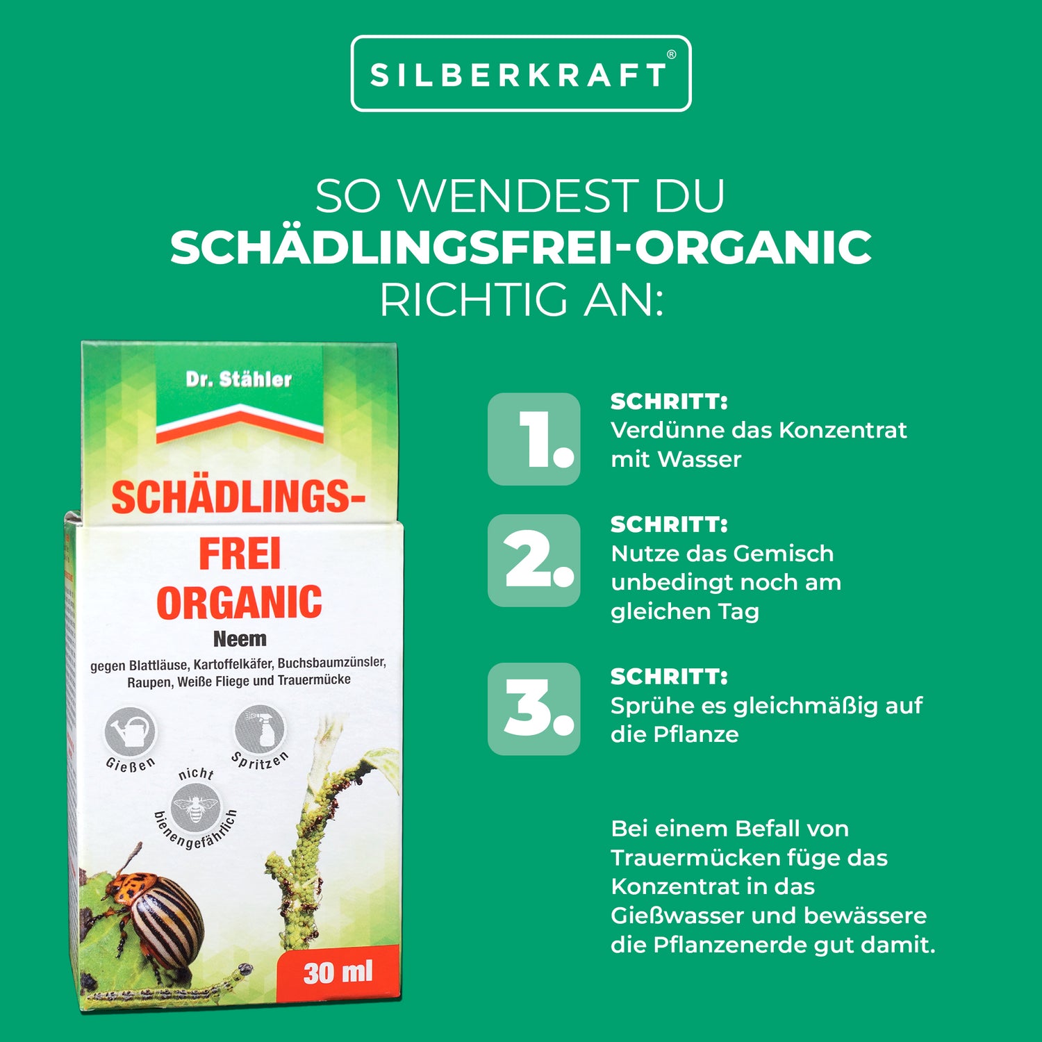 Schädlingsfrei-Organic mit Neem-Baum-Extrakt: Schutz vor Schädlingen - Silberkraft