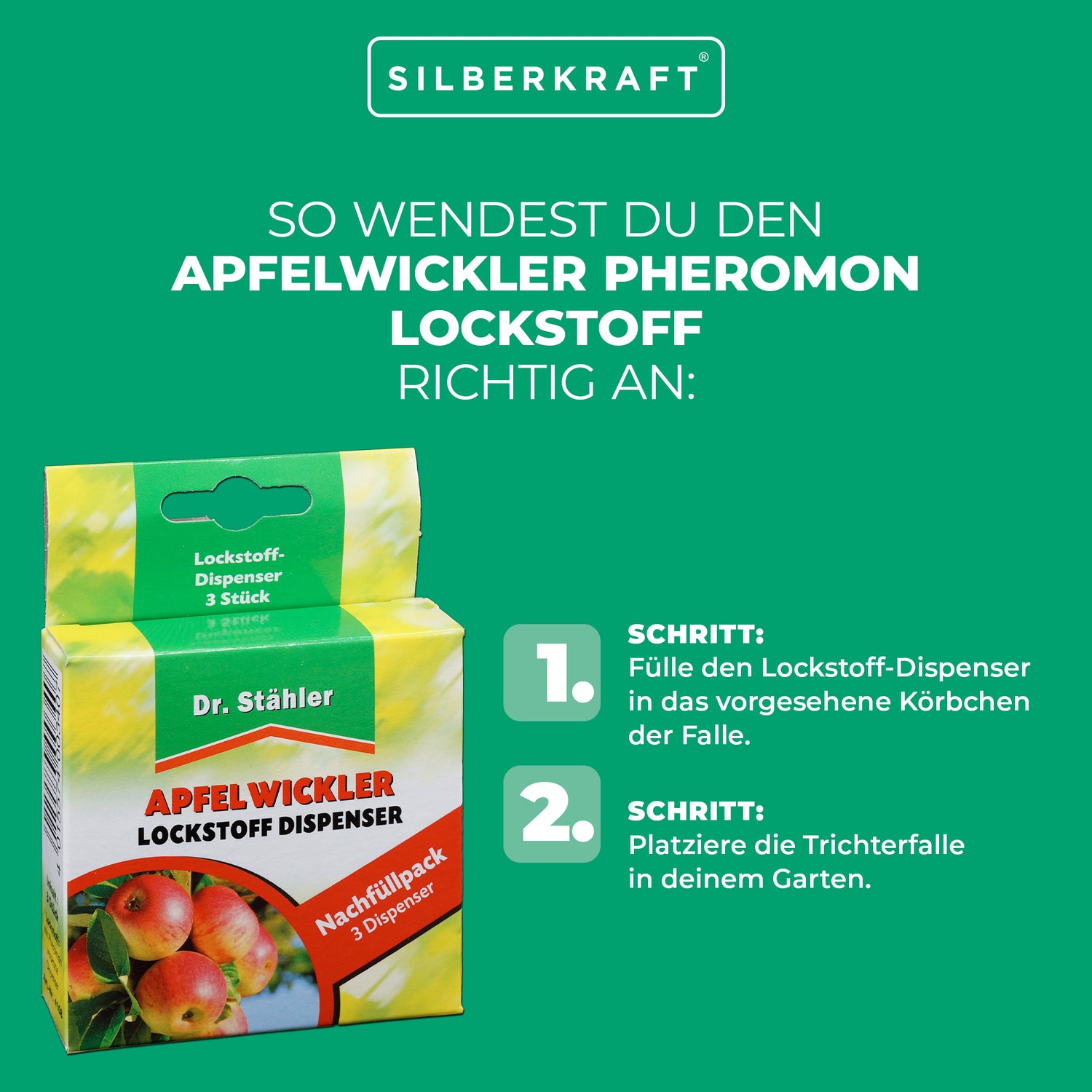 Apfelwickler Pheromon-Lockstoff Nachfüllpack: Effektiver Schutz für Obstbäume - Silberkraft