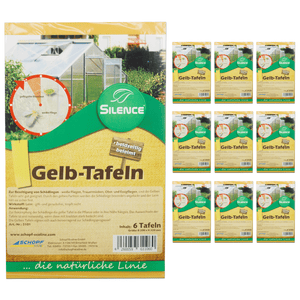 Silence Gelbtafeln: Effektive Lösung gegen weiße Fliegen, Trauermücken, Obst- und Essigfliegen - Silberkraft