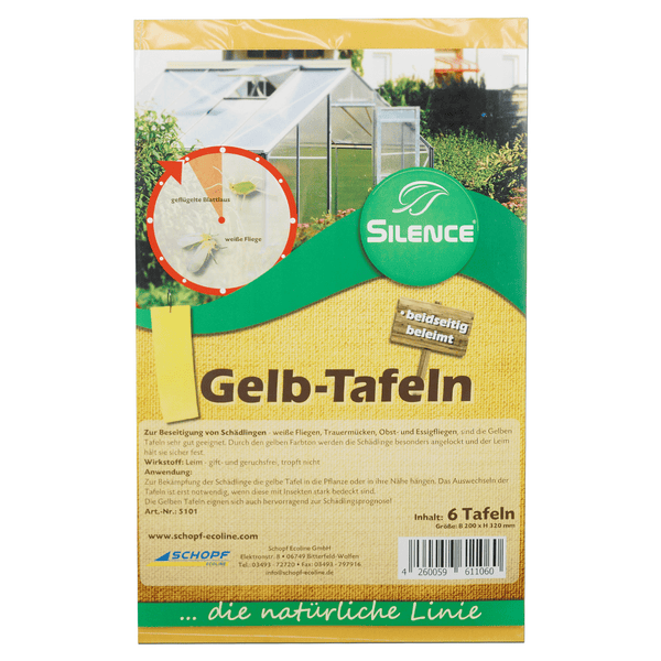 Silence gele panelen: Effectieve oplossing tegen witte vlieg, muggen, fruit- en azijnvliegen - Silberkraft