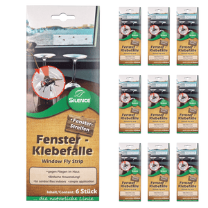 Silence Fenster-Klebefalle: Wirksame Fliegenfalle für Fenster mit transparenter Optik - Silberkraft