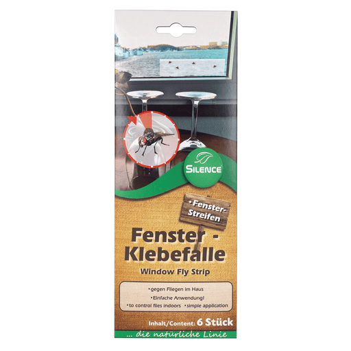 Silence Fenster-Klebefalle: Wirksame Fliegenfalle für Fenster mit transparenter Optik - Silberkraft