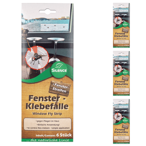 Silence Fenster-Klebefalle: Wirksame Fliegenfalle für Fenster mit transparenter Optik - Silberkraft