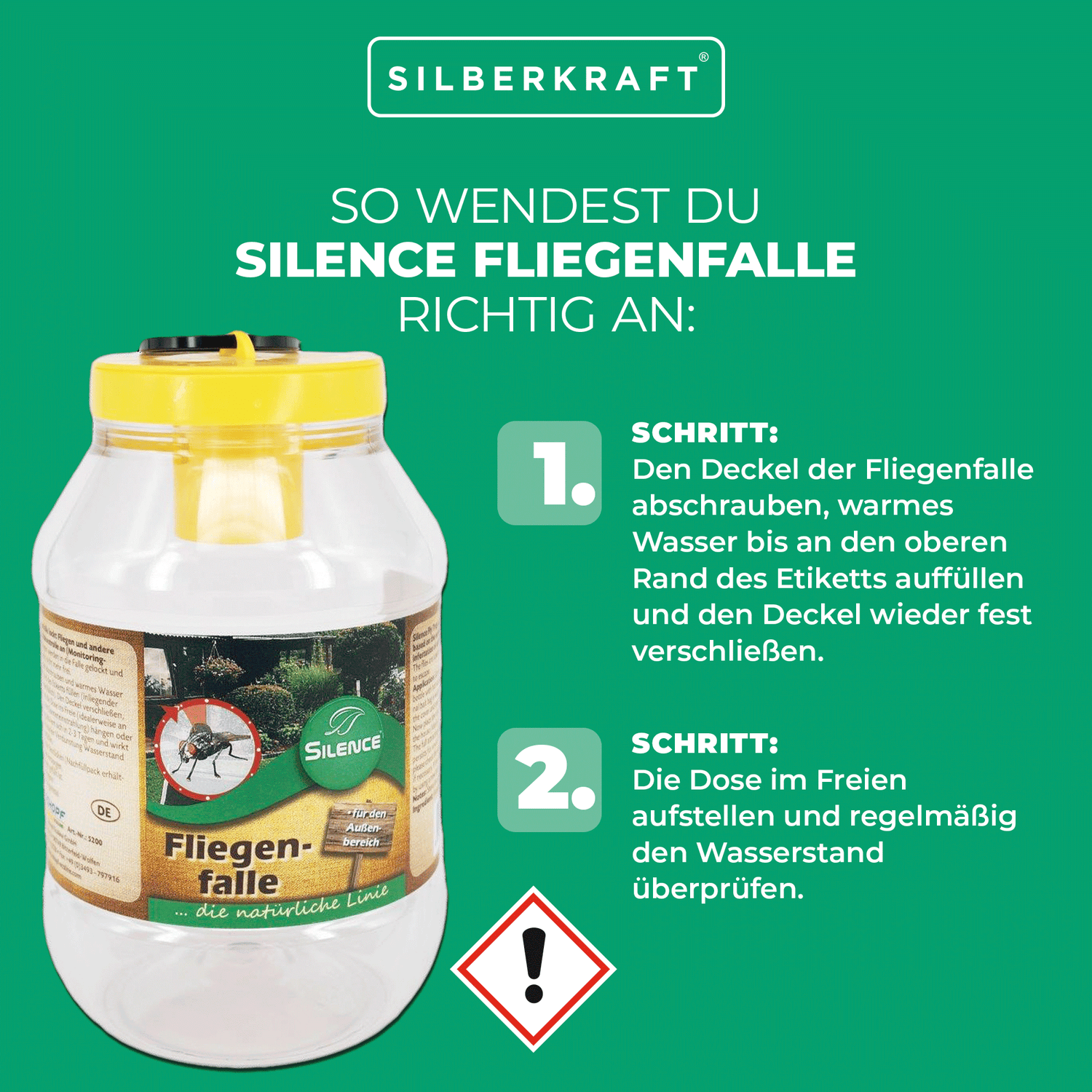 Silence Fliegenfalle: Optimaler Fliegenschutz  für den Außenbereich - Silberkraft