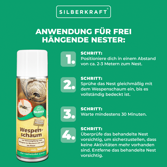 Silence Wespenschaum: Gebrauchsfertiger Schaum zur Bekämpfung von Wespennestern - Silberkraft