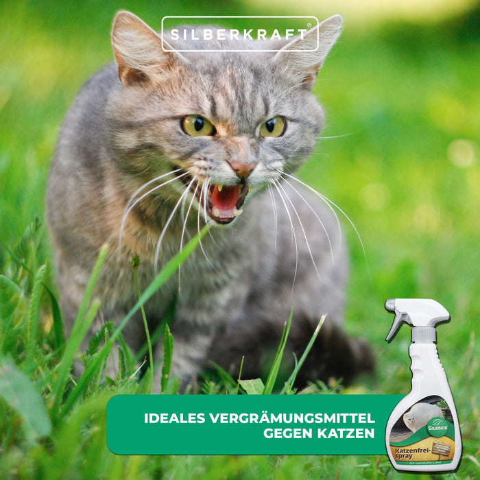 Silence Katzenfrei-Spray: Gebrauchsfertiges Sprühmittel zur Vergrämung von Katzen - Silberkraft