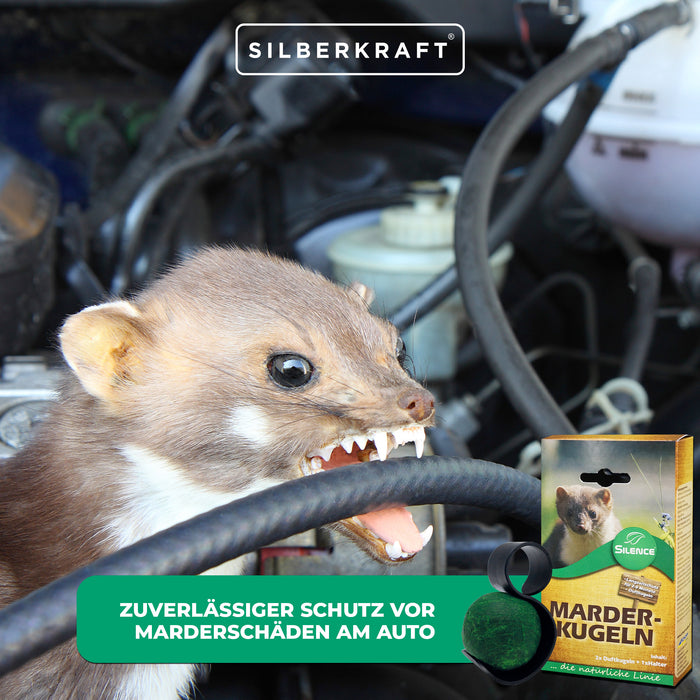 Silence Marder-Duftkugeln: Effektiver Langzeitschutz vor Marderschäden am Auto - Silberkraft